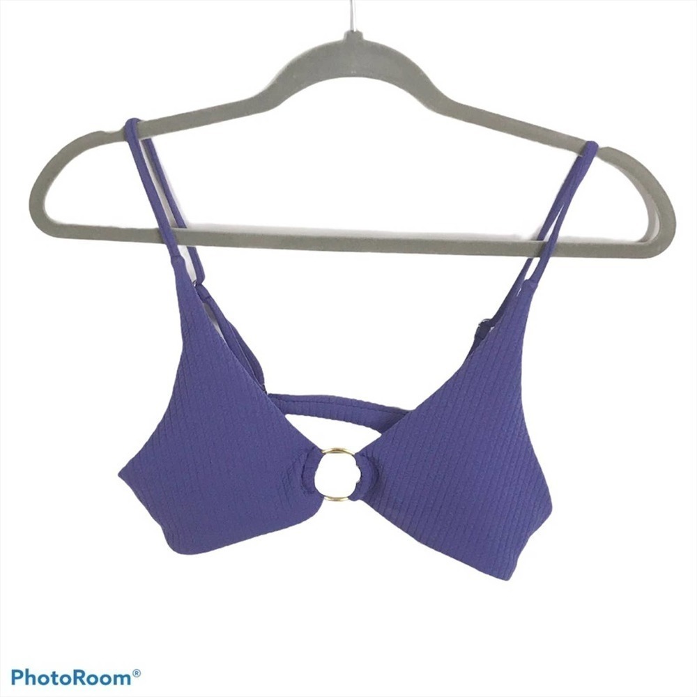 Shein Rib Ring Linked Tanga Bikini Top size M